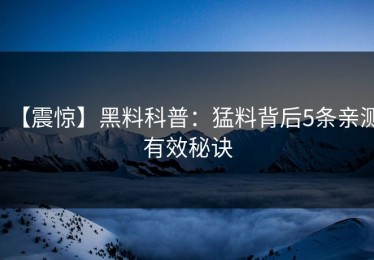 【震惊】黑料科普：猛料背后5条亲测有效秘诀