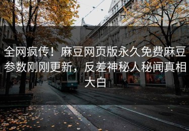 全网疯传！麻豆网页版永久免费麻豆参数刚刚更新，反差神秘人秘闻真相大白