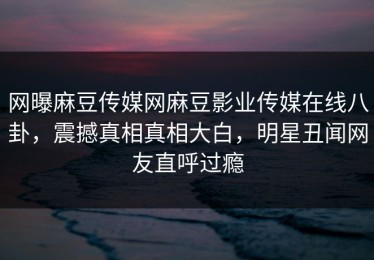 网曝麻豆传媒网麻豆影业传媒在线八卦，震撼真相真相大白，明星丑闻网友直呼过瘾