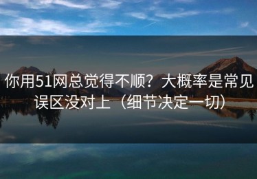 你用51网总觉得不顺？大概率是常见误区没对上（细节决定一切）