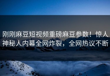 刚刚麻豆短视频重磅麻豆参数！惊人神秘人内幕全网炸裂，全网热议不断