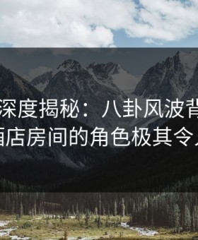 51爆料深度揭秘：八卦风波背后，网红在酒店房间的角色极其令人意外